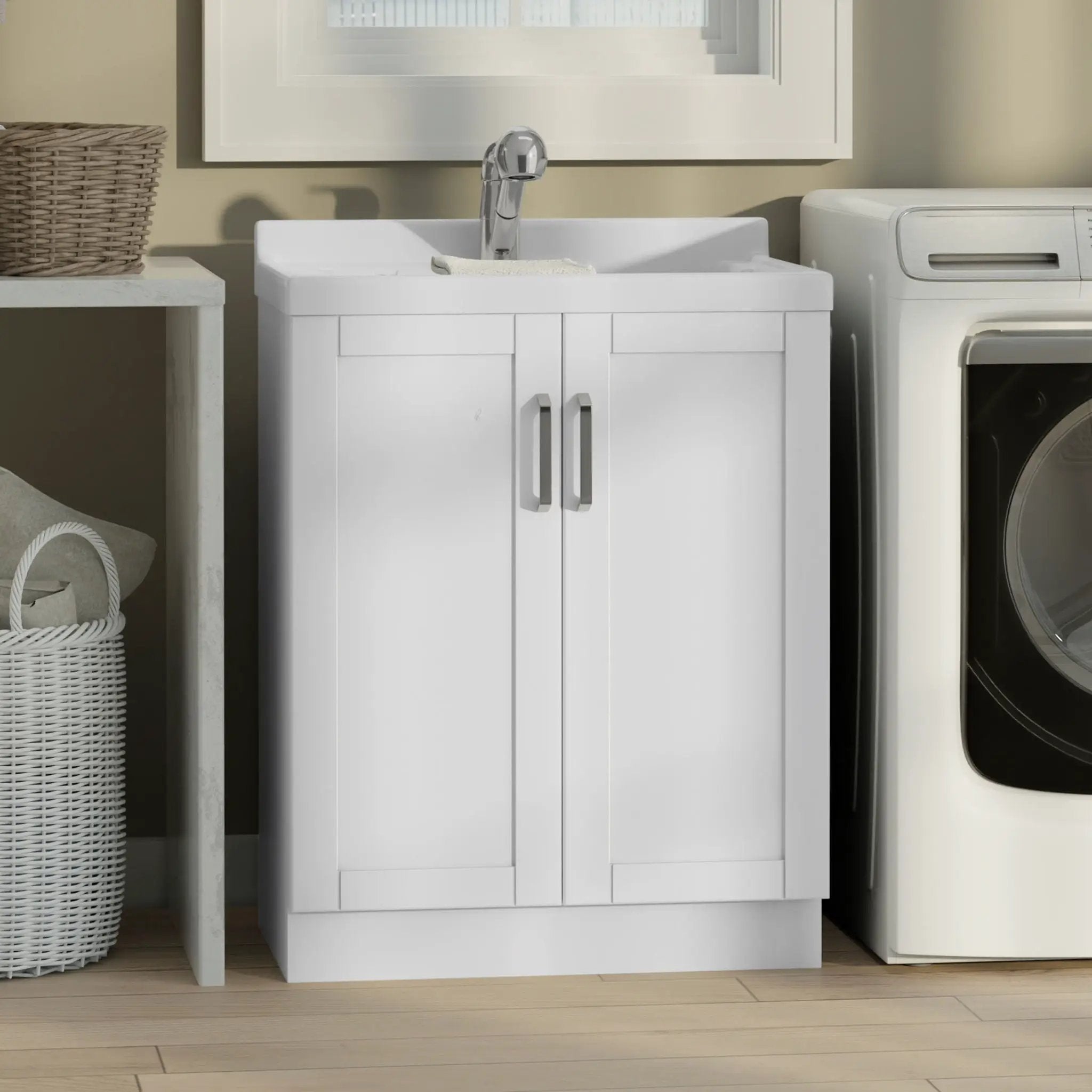 Kyle - Laundry Cabinet & Faucet And Stainless Steel Sink by Unique Piece Furniture