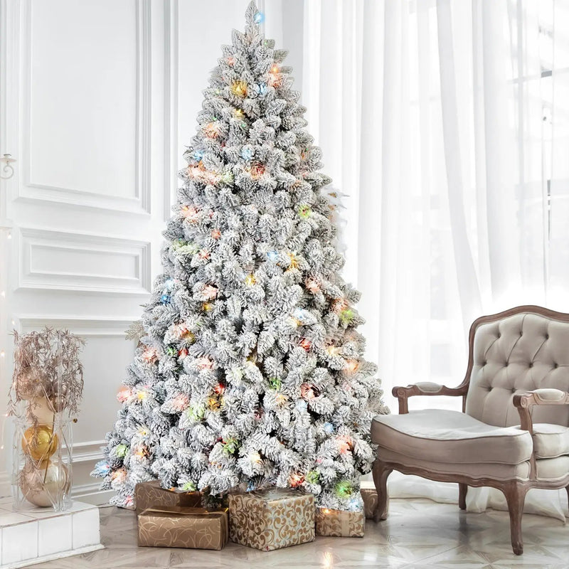 7FT Flocked Christmas Tree with 500 Colorful UL Lights by HouseOfZazla