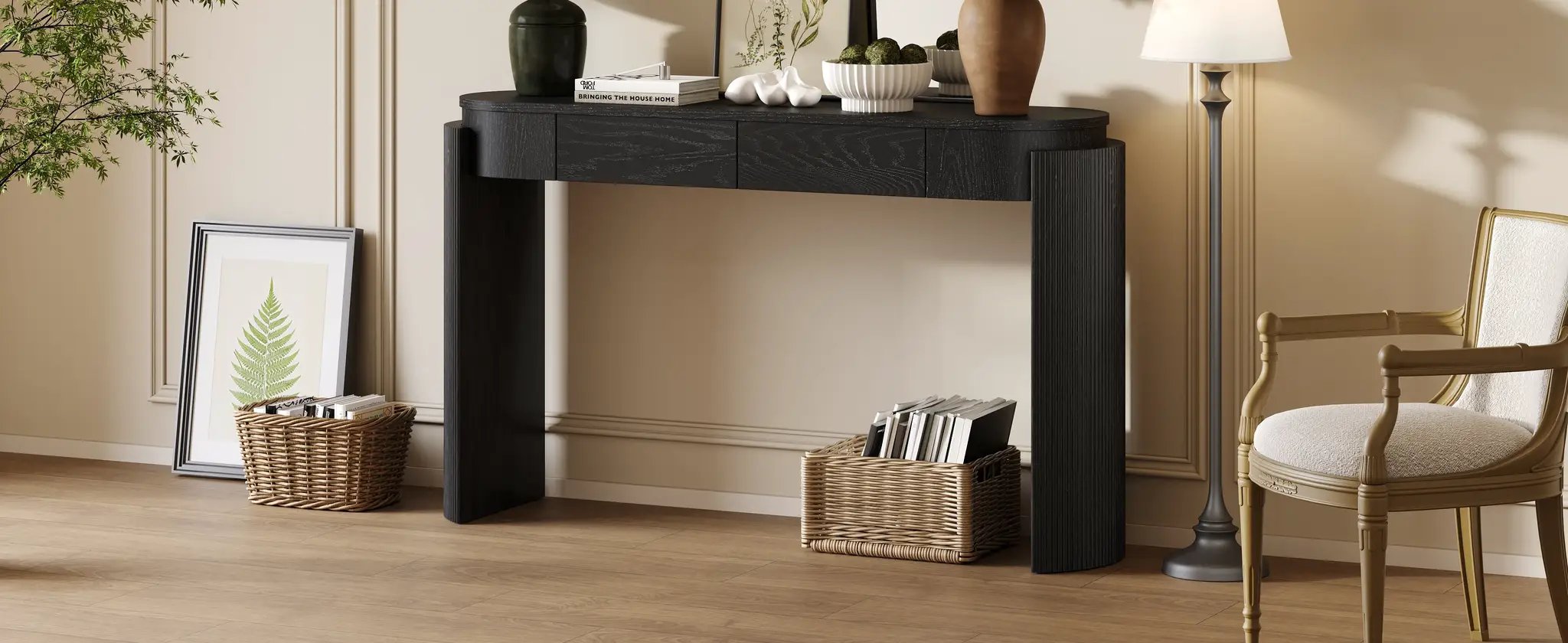 TREXM Entryway Table with Storage by HouseOfZazla