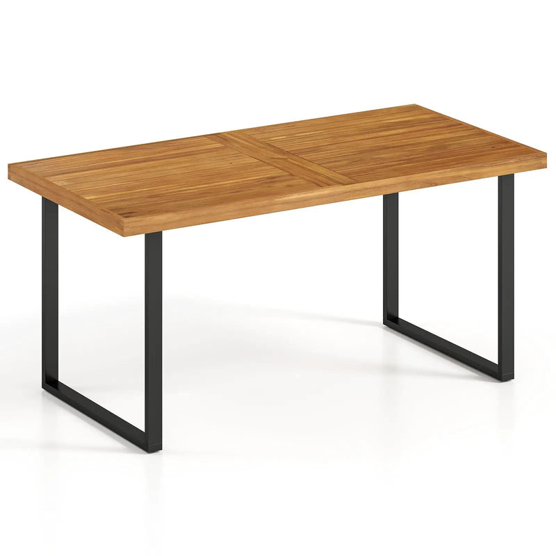 Acacia Wood Dining Table for 6 People Wooden Rectangular Table by DirectDeals