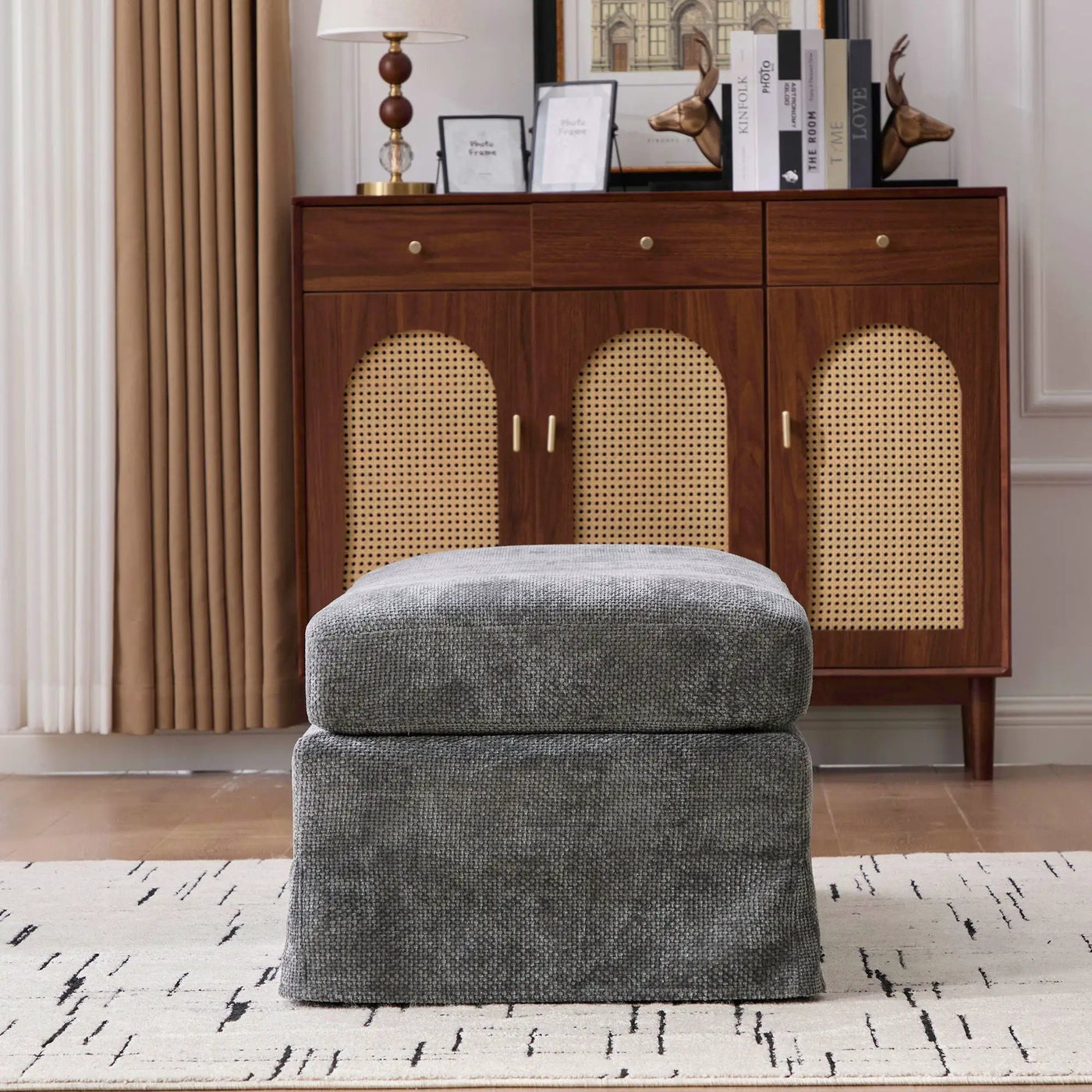 Ottoman Foot Stool With Metal Legs by HouseOfZazla