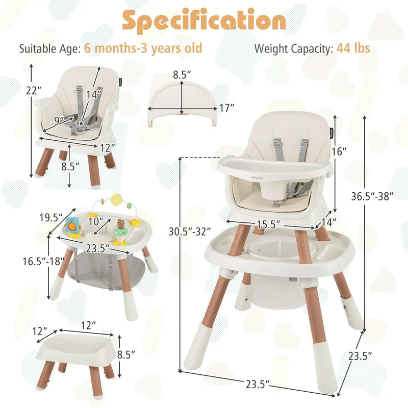 16-in-1 Baby High Chair with Activity Center and Booster Seat for Babies and Toddlers by DirectDeals