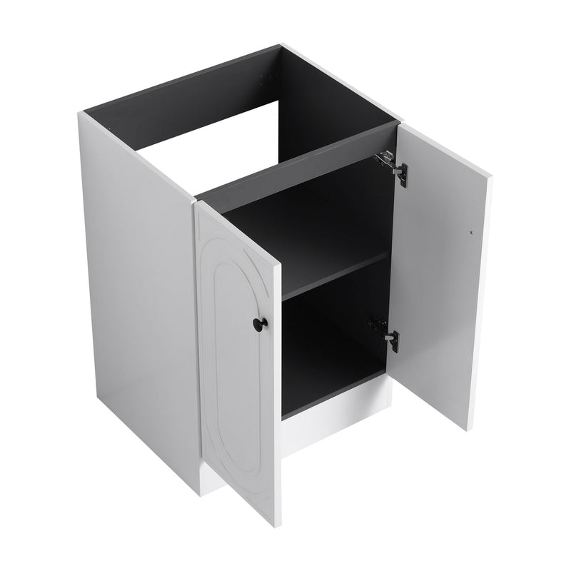Contemporary Freestanding Bathroom Vanity With Resin Sink & Soft-Close Cabinet Doors by HouseOfZazla