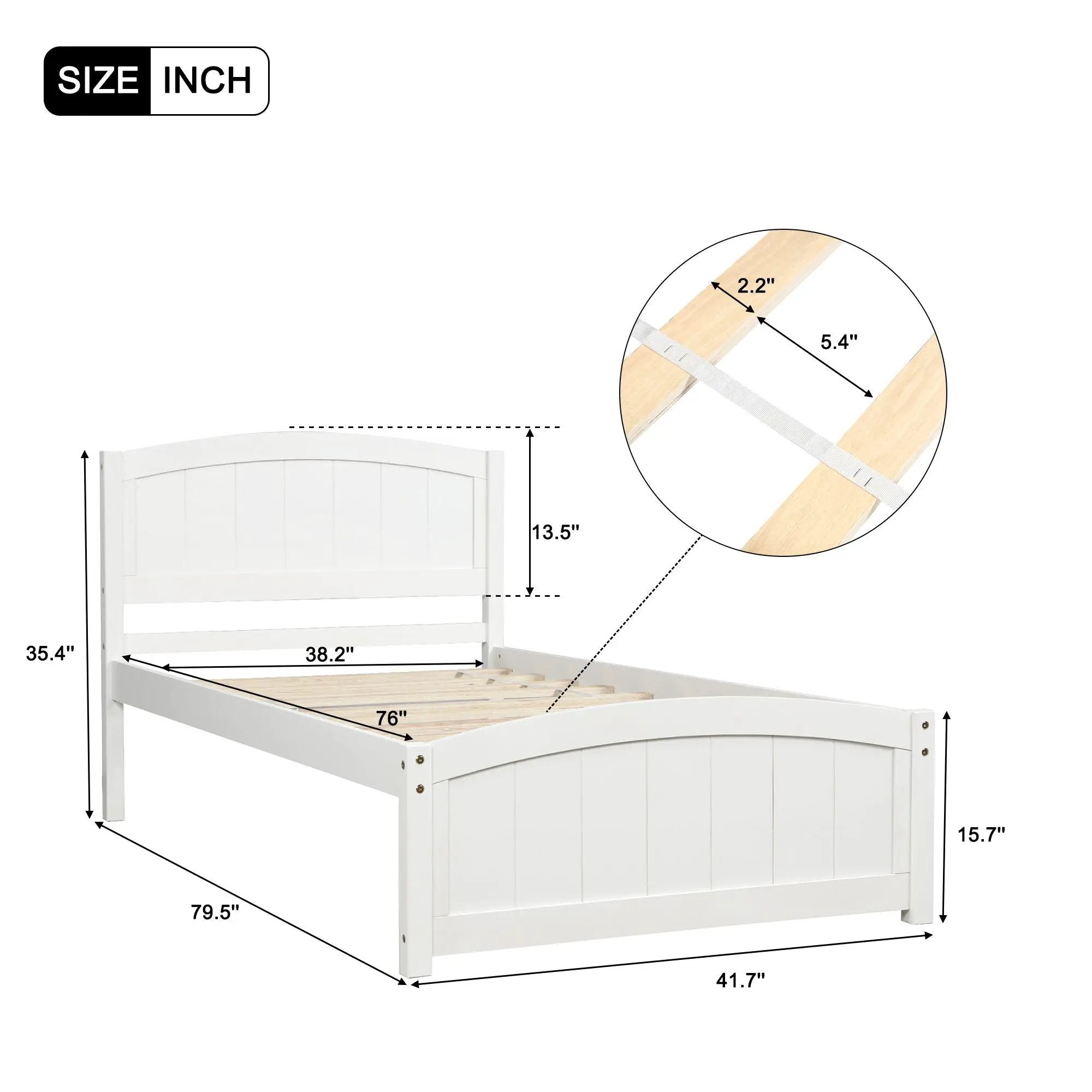 Platform Bed & Headboard, Footboard And Wood Slat Support by HouseOfZazla