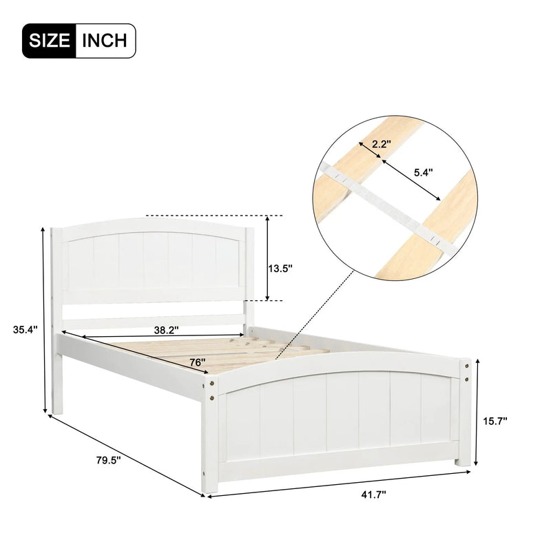 Platform Bed & Headboard, Footboard And Wood Slat Support by HouseOfZazla