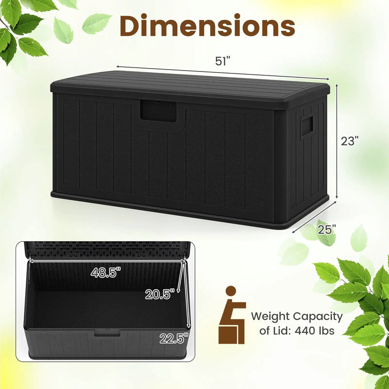 100 Gallon Large Deck Box with Lockable Lid for Patio by DirectDeals