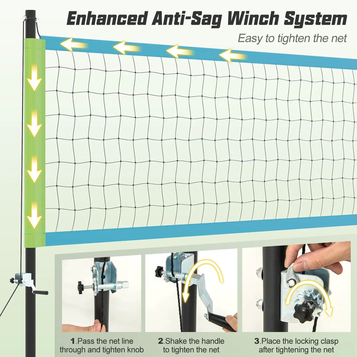 Portable Outdoor Volleyball Net Set Heavy-Duty Volleyball Net System, photo 11 of 16