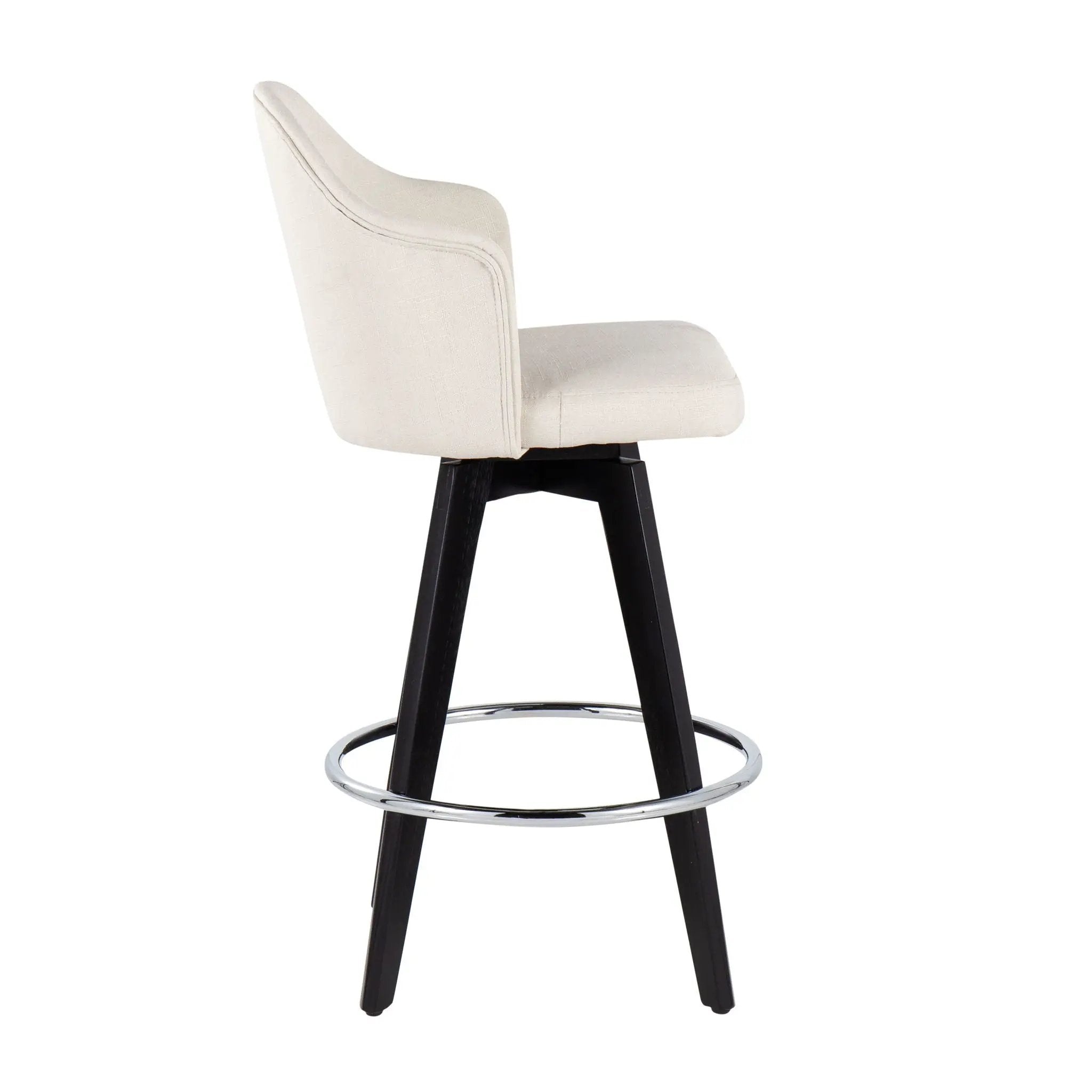 Ahoy - Contemporary Fixed Height Counter Stool With Round Footrest (Set of 2) by HouseOfZazla