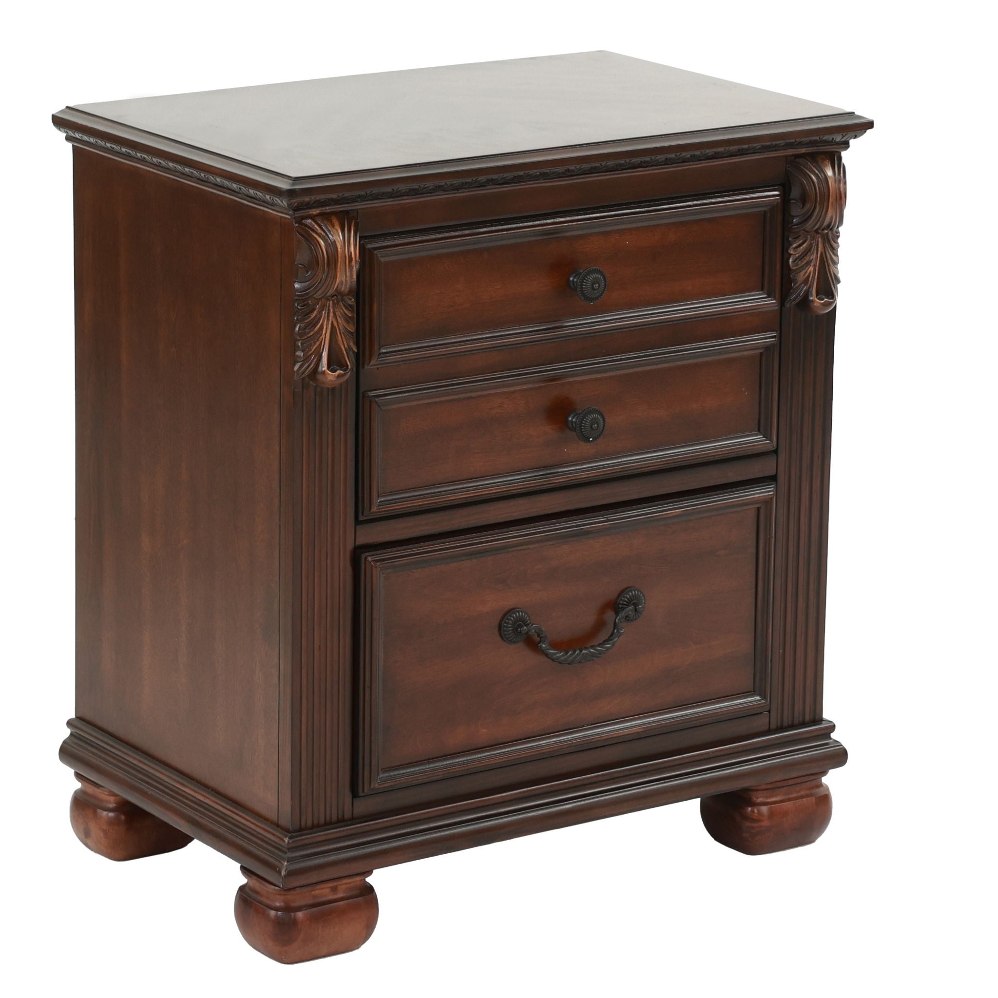 3 Piece Bedroom Set, Elegant Panel Bed With 2 Nightstands by HouseOfZazla