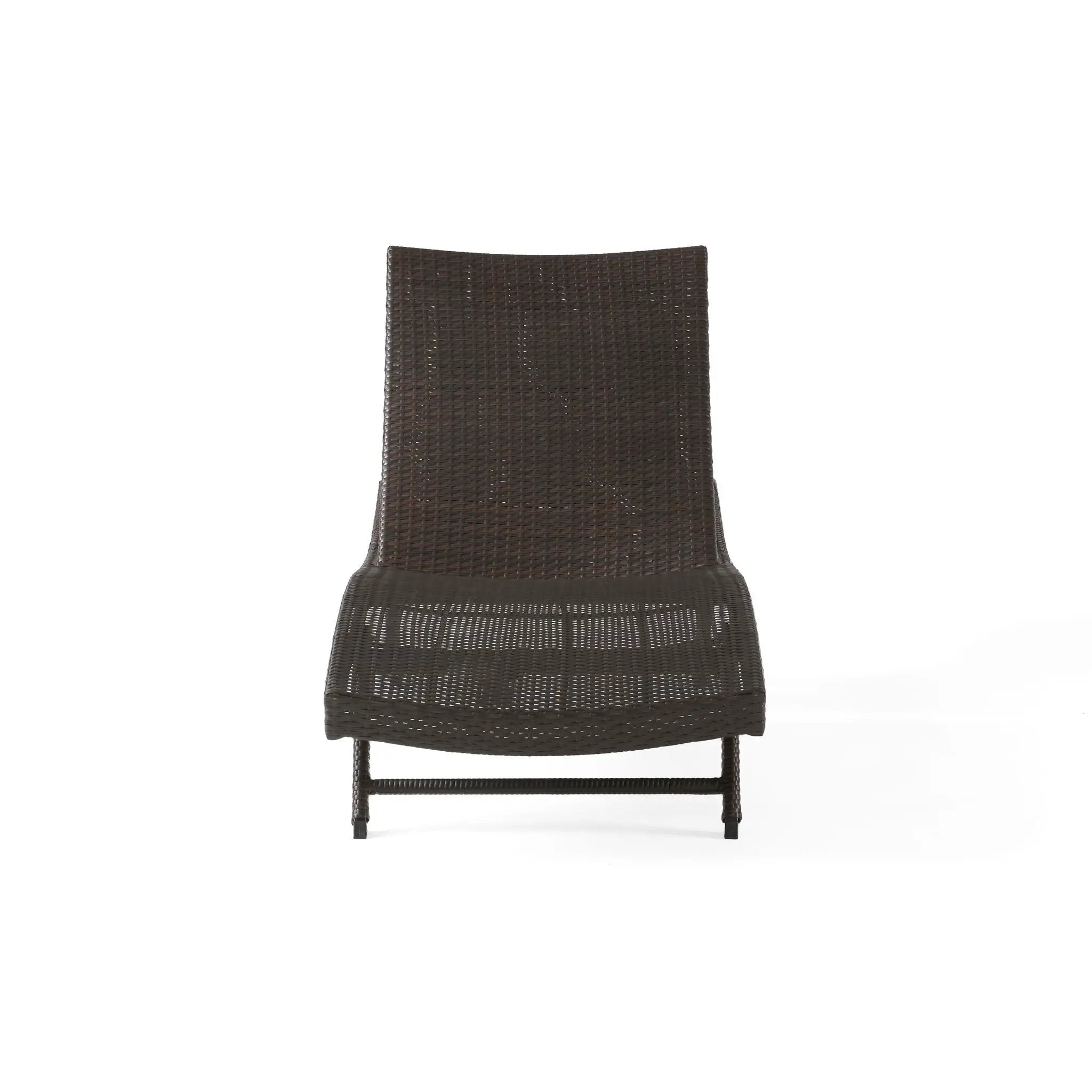 Kauai - Modern Style Wicker Chaise Lounge - Brown Multi by HouseOfZazla