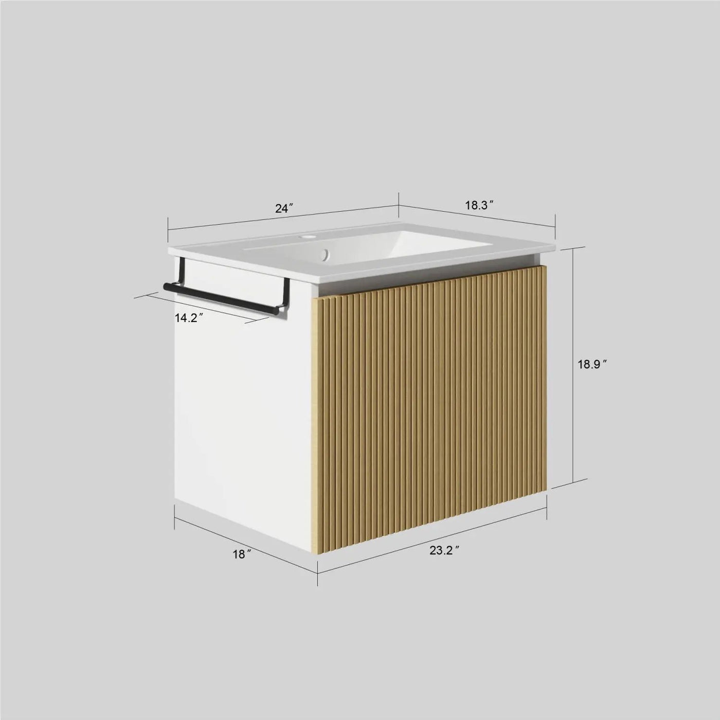 Floating Bathroom Vanity Combo, Towel Rack by Unique Piece Furniture