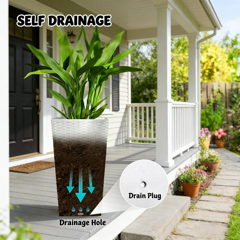 Spacious Plant Pots, Plants Box Set of 3, Tall Planters Box by HouseOfZazla