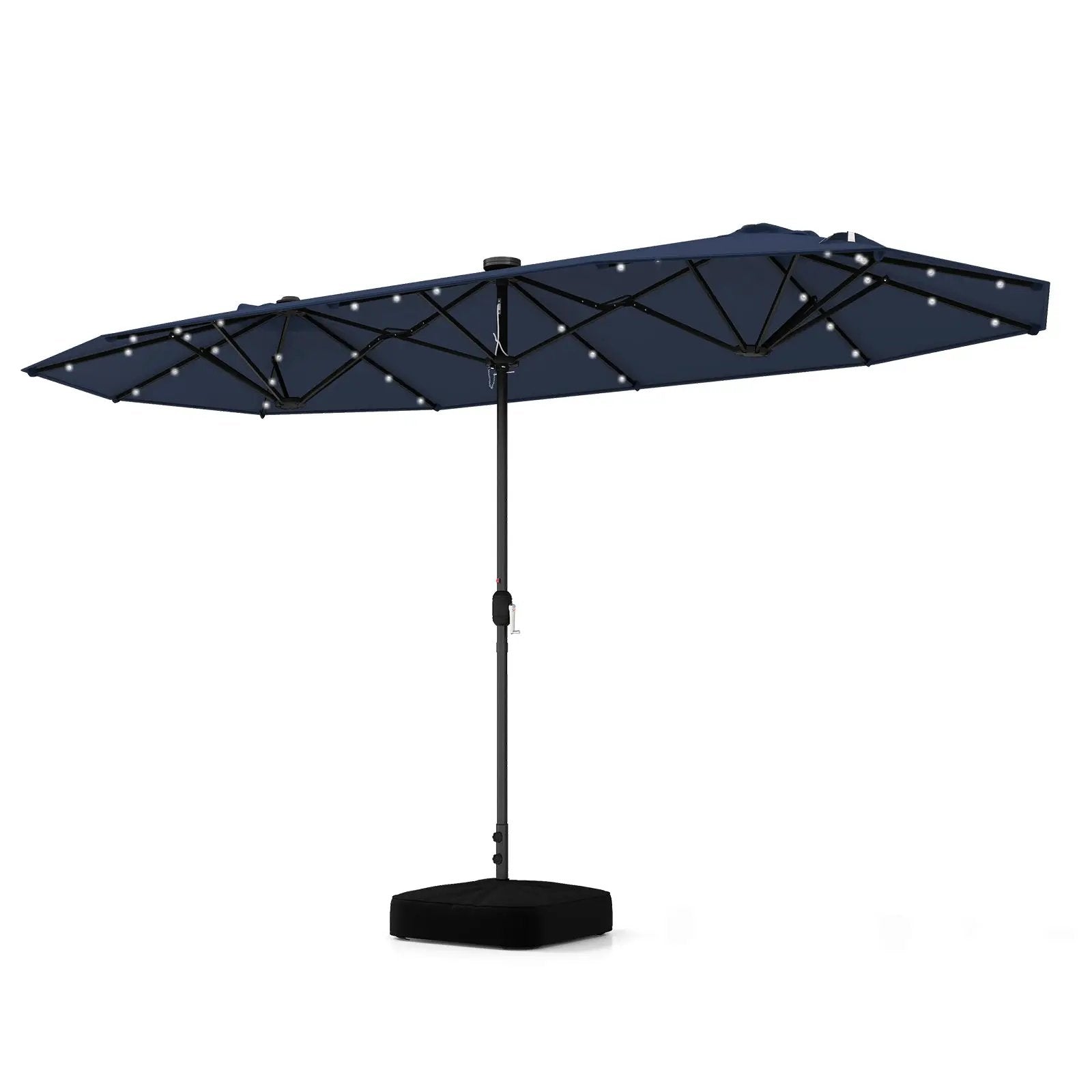 13FT Double-sided Patio Umbrella with Solar Lights for Garden Pool Backyard by DirectDeals
