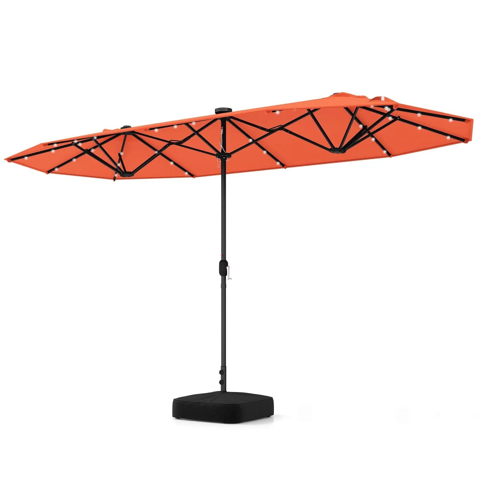 13FT Double-sided Patio Umbrella with Solar Lights for Garden Pool Backyard by DirectDeals