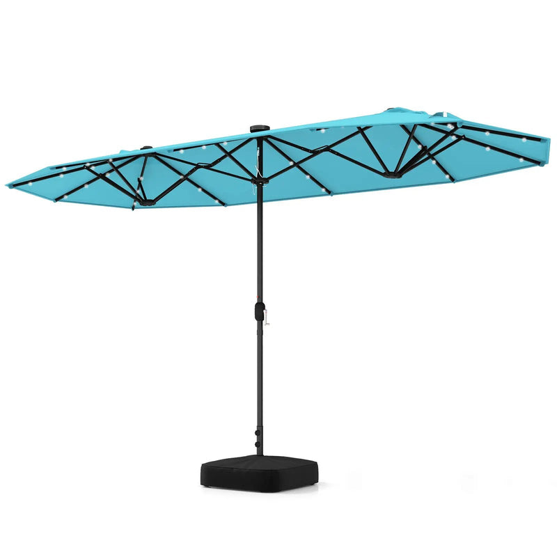 13FT Double-sided Patio Umbrella with Solar Lights for Garden Pool Backyard by DirectDeals