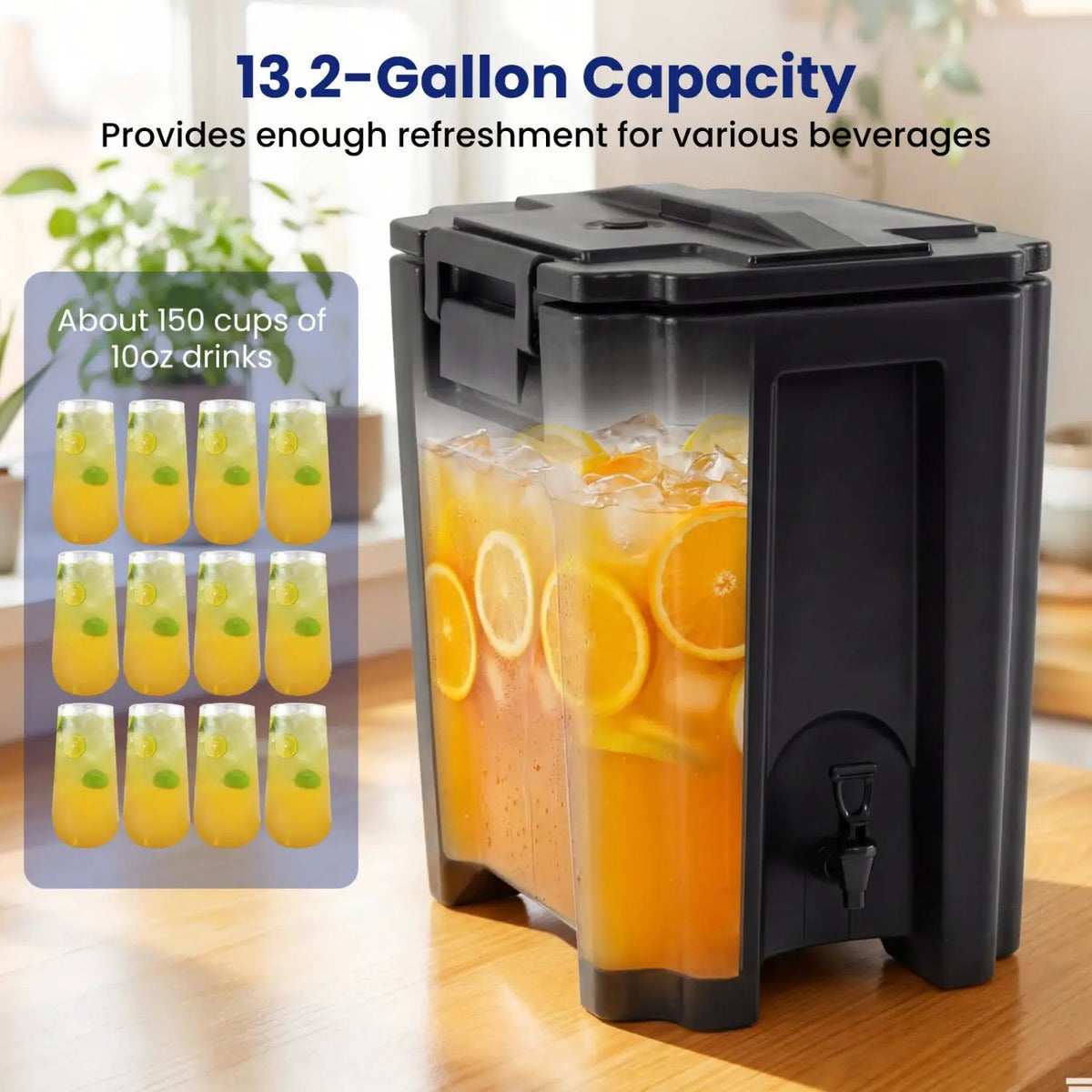 13.2 Gal Insulated Beverage Dispenser Commercial with Two-Stage Faucet, photo 8 of 32
