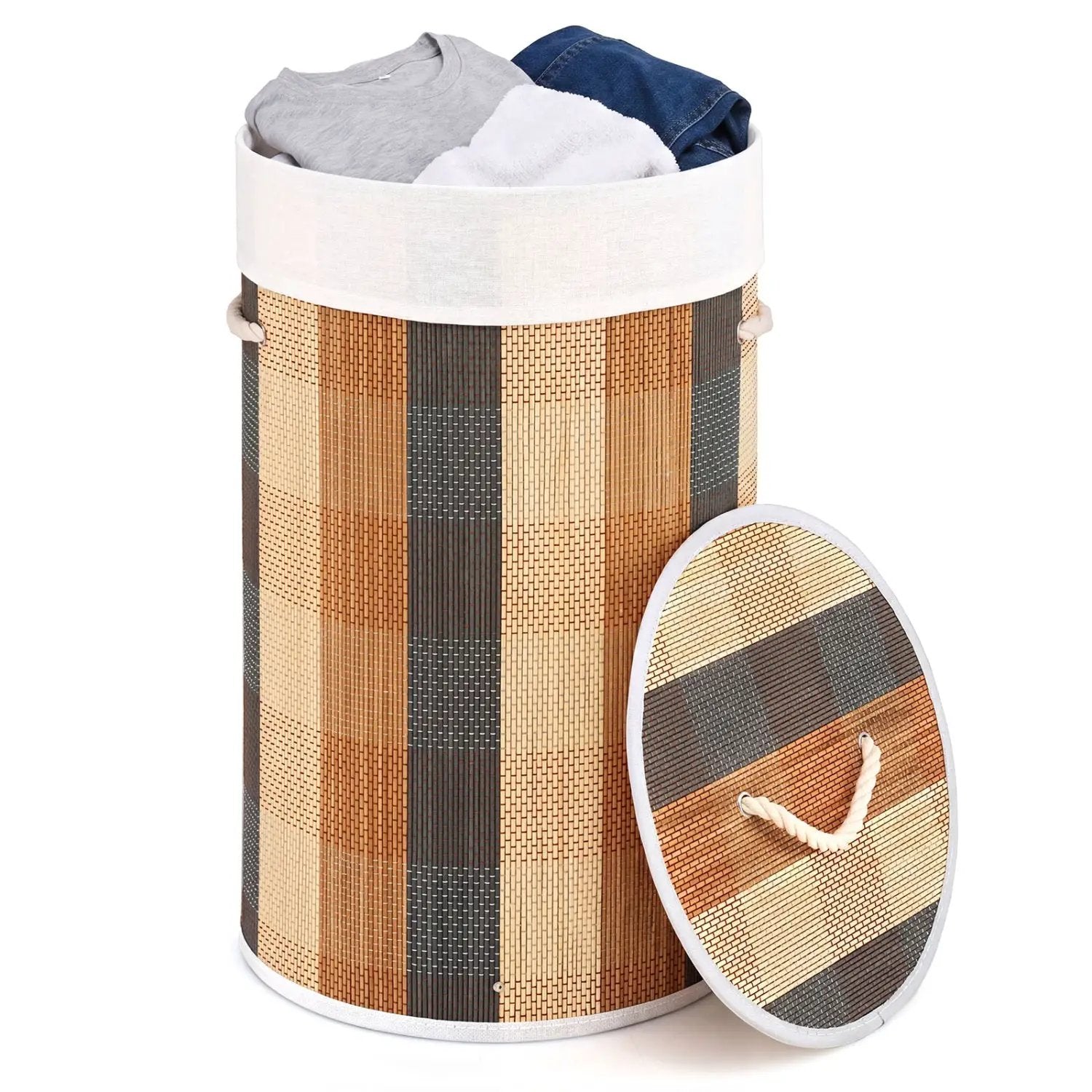13.2 Gallon Bamboo Laundry Hamper with Removable Liner by DirectDeals