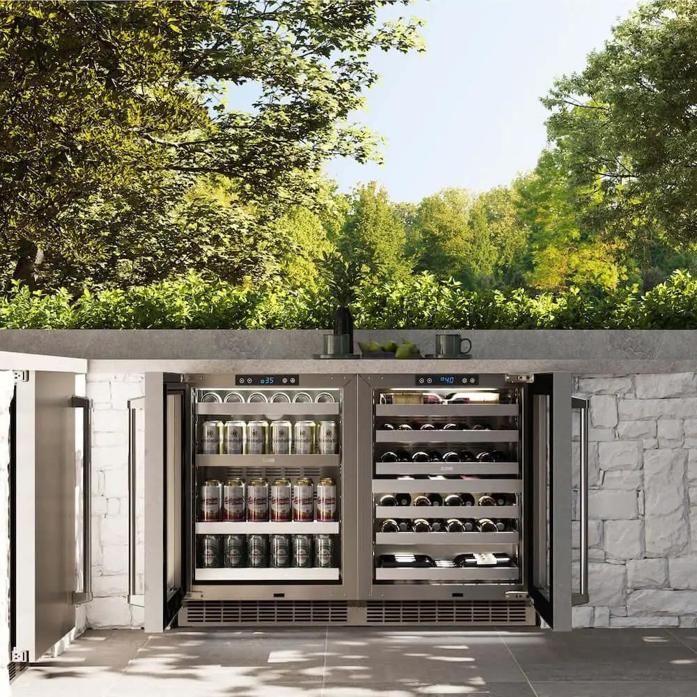 ZLINE 24" Touchstone Dual Zone 44 Bottle Wine Cooler DuraSnow® Stainless Steel Glass Door RWDO-SN-24 by Farmhouse Kitchen and Bath