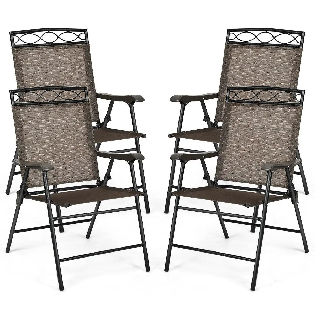 Set of 4 Patio Folding Chairs by DirectDeals