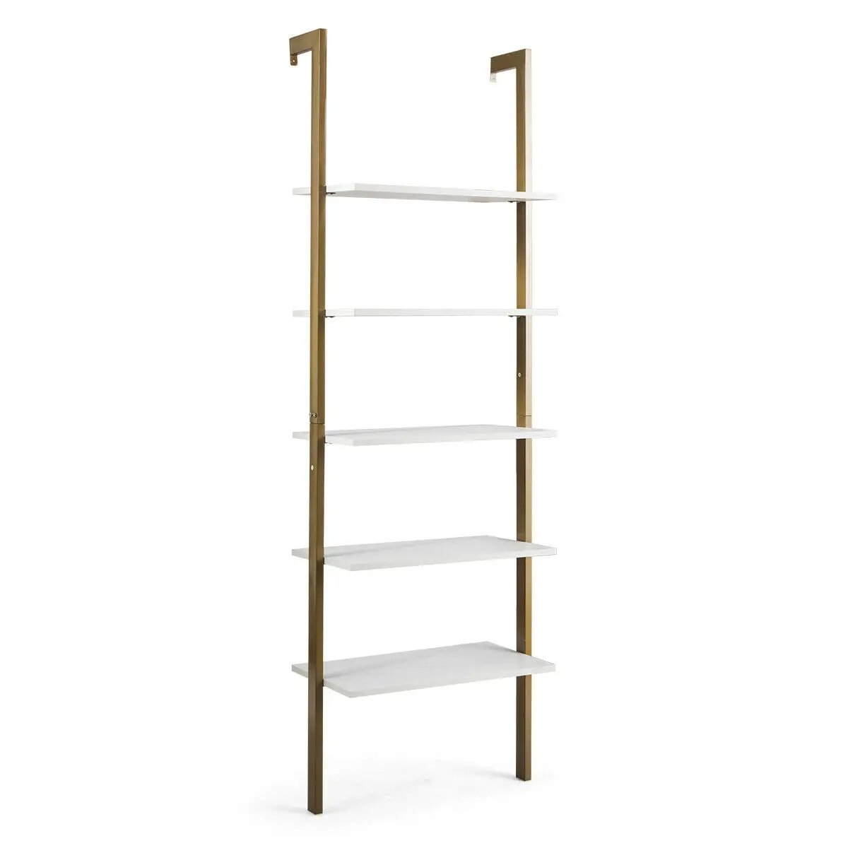 5-Tier Wood Look Ladder Shelf with Metal Frame for Home, photo 10 of 11