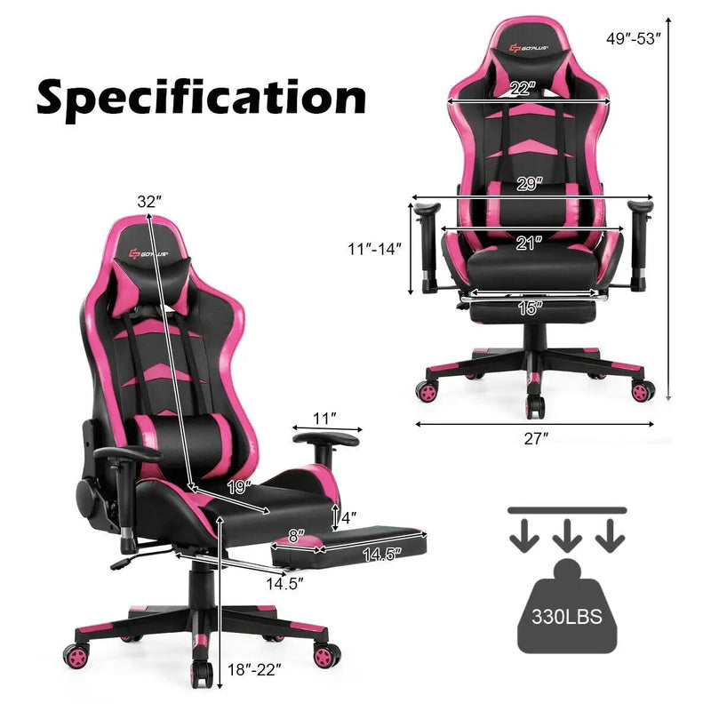 Massage Gaming Chair with Footrest by DirectDeals