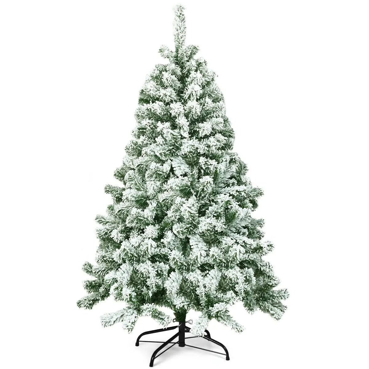 4.5 Feet Snow Flocked Artificial Christmas Tree with 400 Tips by DirectDeals