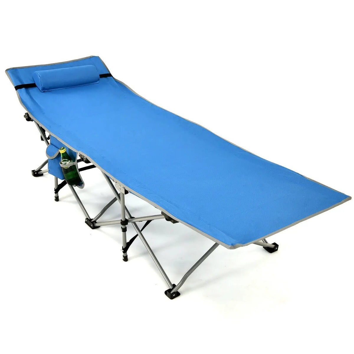 Folding Camping Cot with Side Storage Pocket Detachable Headrest, photo 5 of 16