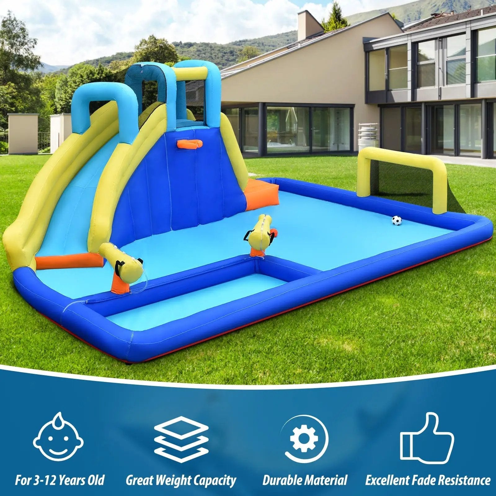 6-in-1 Inflatable Water Slide Jumping House without Blower by DirectDeals