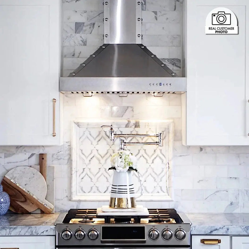 ZLINE 36" Designer Series Stainless Island Range Hood, KB2i-4SSXS-36 by Farmhouse Kitchen and Bath
