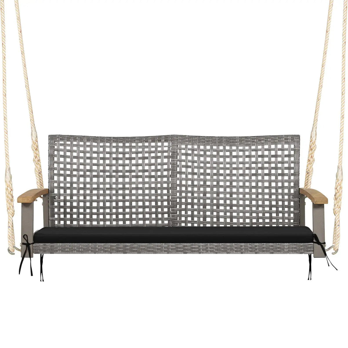 2-Person Patio Wicker Hanging Swing Chair, photo 4 of 10
