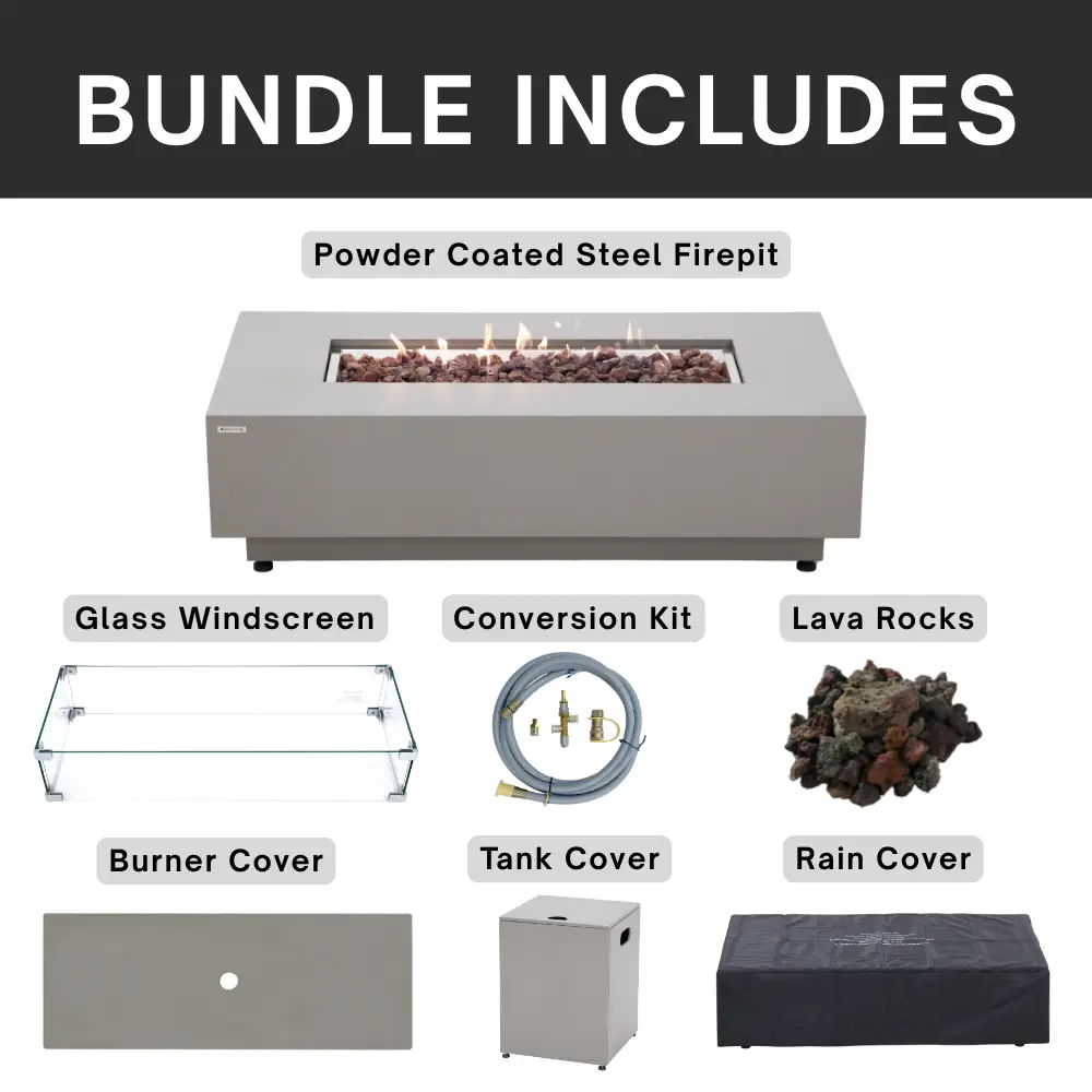 Propane Fire Pit Table Outdoor 50,000 BTU Firepits for Outside CSA Certified by EnvelorHome