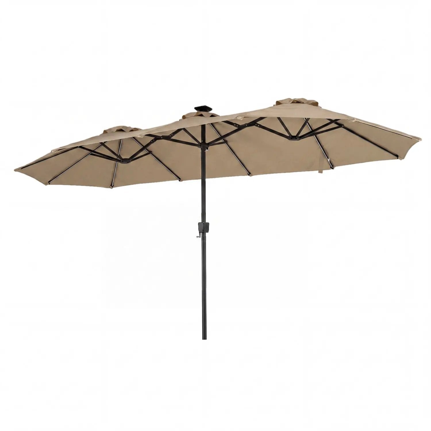 13 FT Double-Sided Patio Umbrella with Color-Changing Flowing Solar LED Lights by DirectDeals