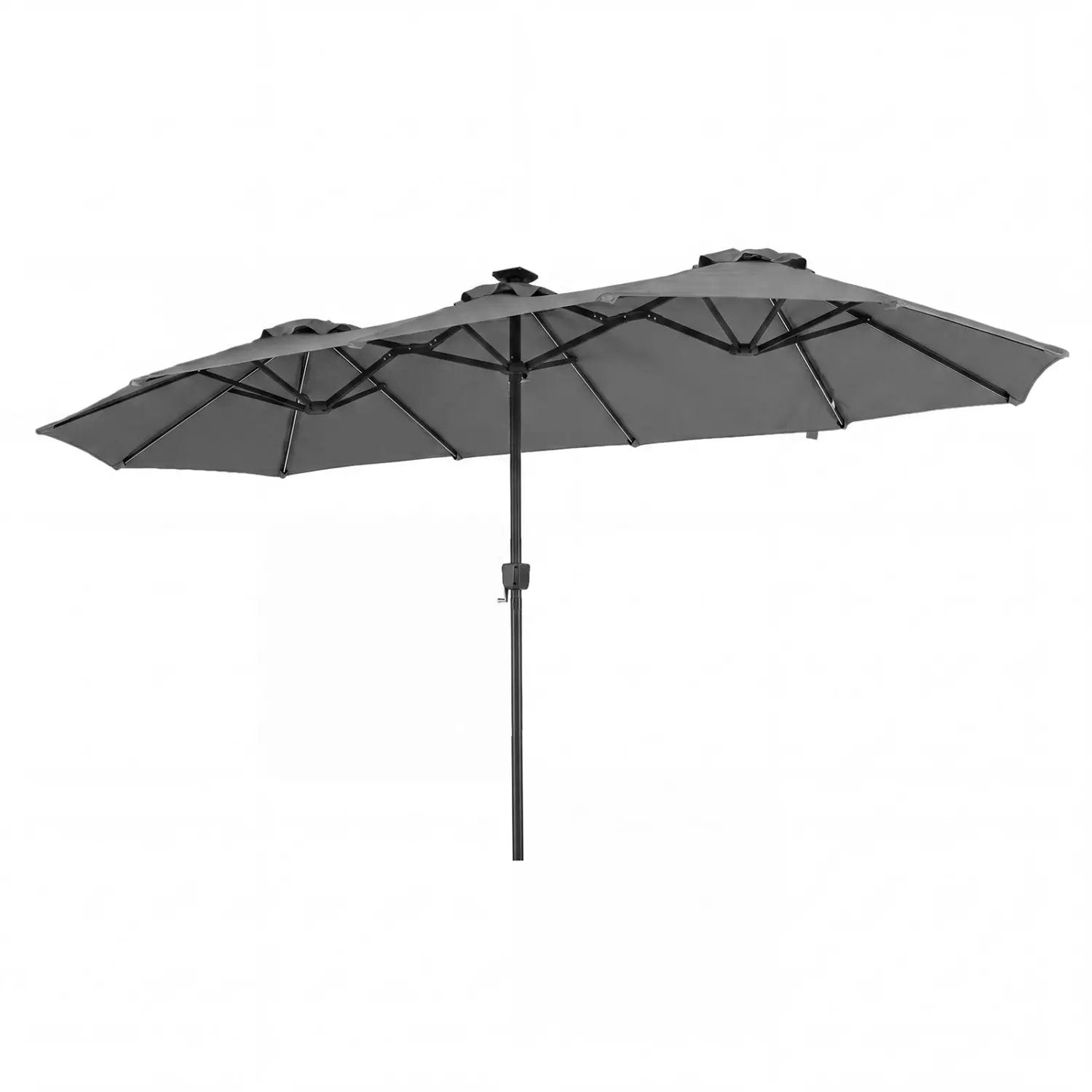 13 FT Double-Sided Patio Umbrella with Color-Changing Flowing Solar LED Lights by DirectDeals