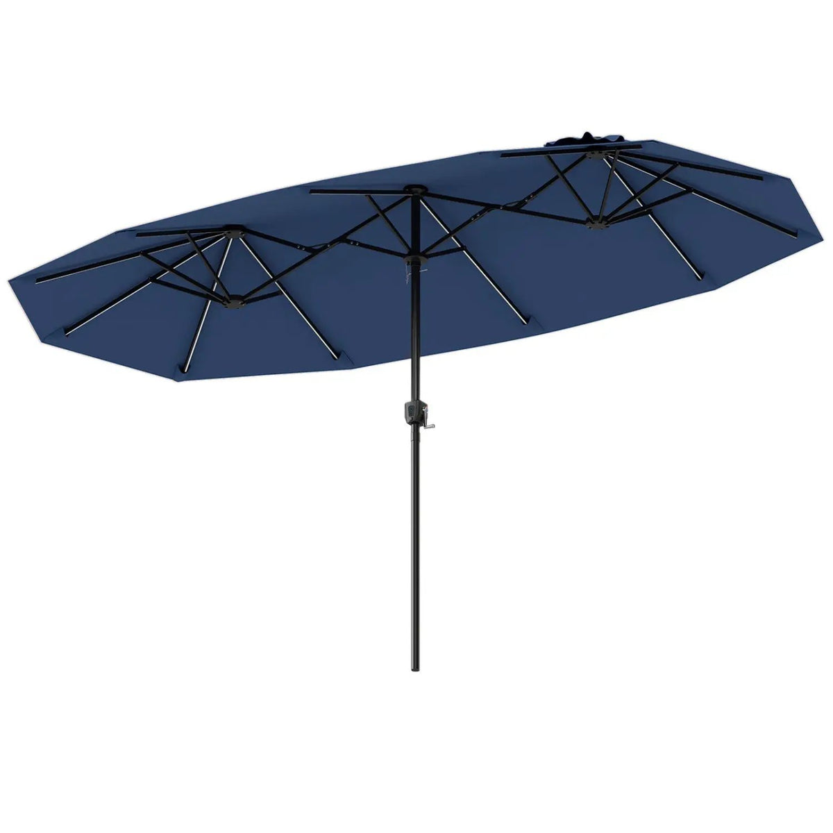 13 FT Double-Sided Patio Umbrella with Color-Changing Flowing Solar LED Lights, photo 7 of 30