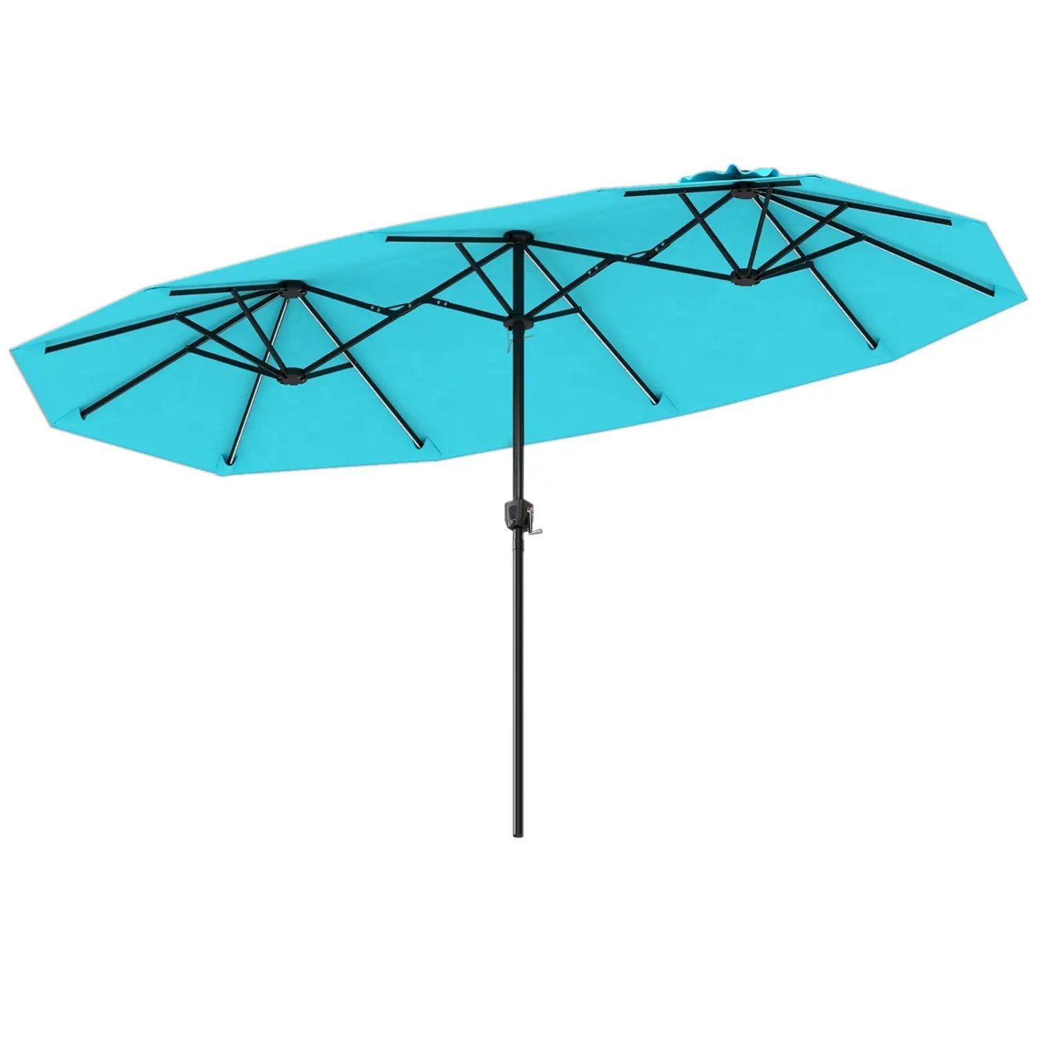 13 FT Double-Sided Patio Umbrella with Color-Changing Flowing Solar LED Lights by DirectDeals