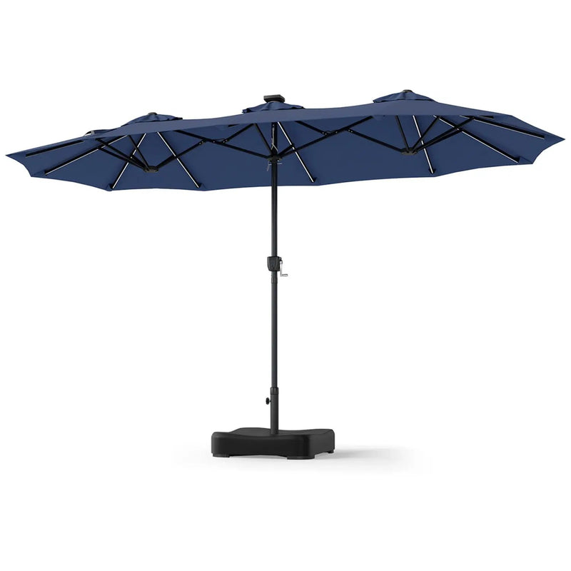 13 FT Double-Sided Patio Umbrella with 108 LED Lights & Base by DirectDeals