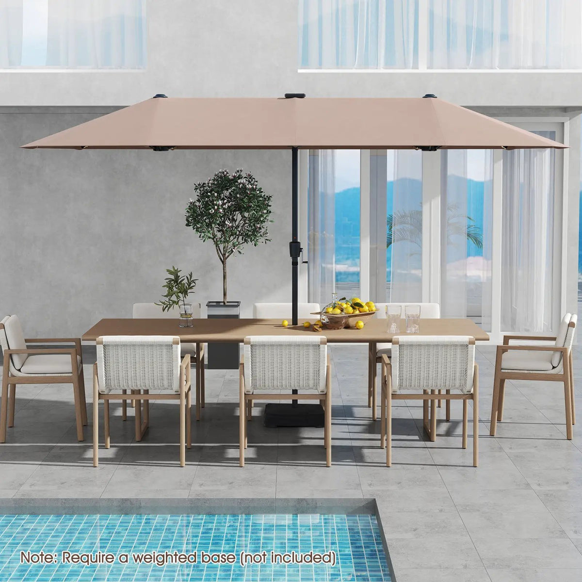13 FT Double-Sided Patio Umbrella with Solar LED Lights, photo 6 of 30
