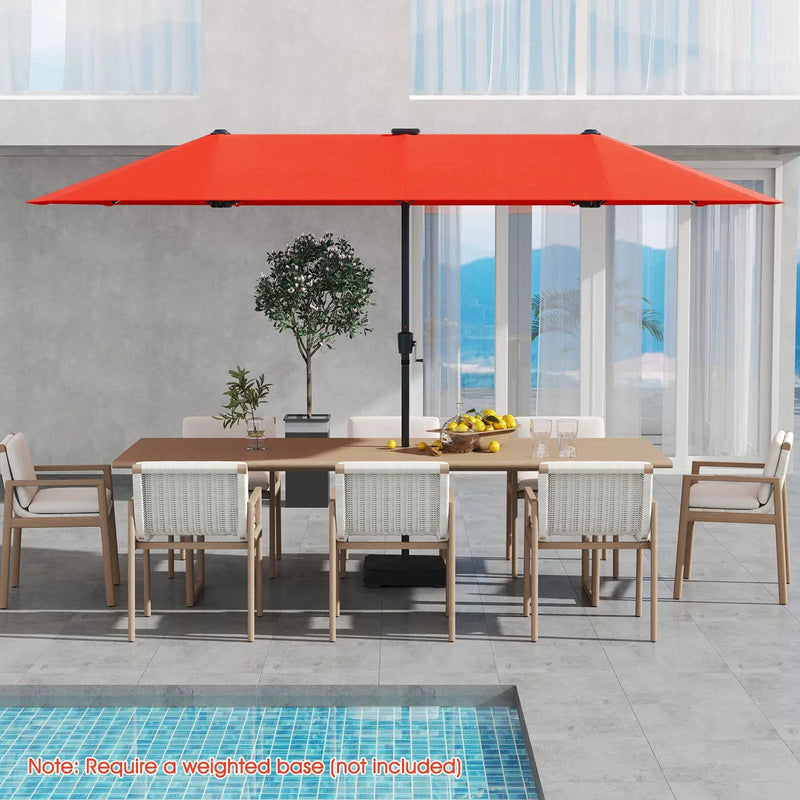 13 FT Double-Sided Patio Umbrella with Solar LED Lights by DirectDeals
