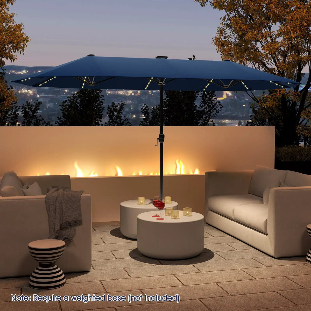13 FT Double-Sided Patio Umbrella with Solar LED Lights, photo 17 of 30