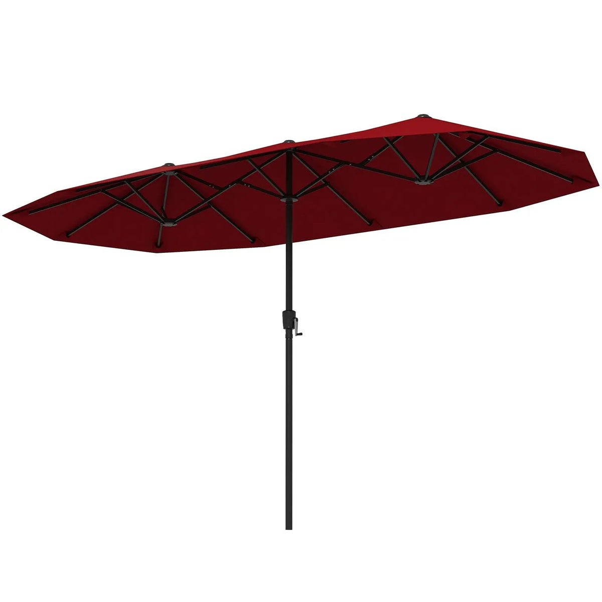 13 FT Large Patio Umbrella Outdoor Double-Sided Table Market Umbrella with Crank Handle-Beige, photo 11 of 12