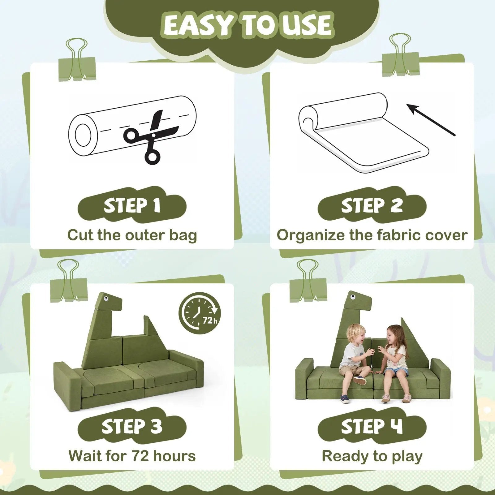 13 Pieces Modular Kids Play Couch for Inspiring Creativity by DirectDeals