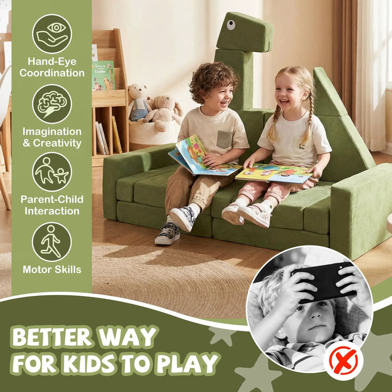 13 Pieces Modular Kids Play Couch for Inspiring Creativity by DirectDeals