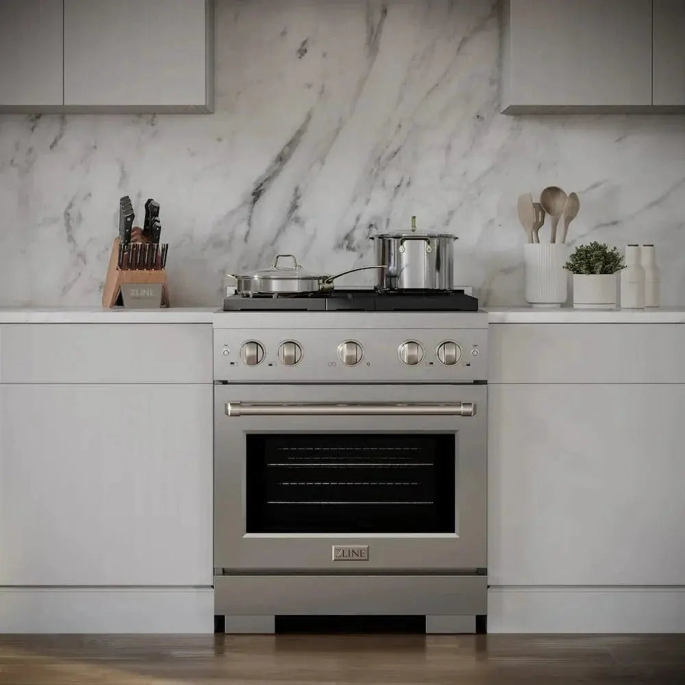 ZLINE 30"Paramount Dual Fuel Range Stainless Steel, SDR30 by Farmhouse Kitchen and Bath