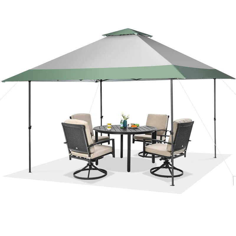 13 x 13 Feet Pop-Up Patio Canopy Tent with Shelter and Wheeled Bag-Gray by DirectDeals