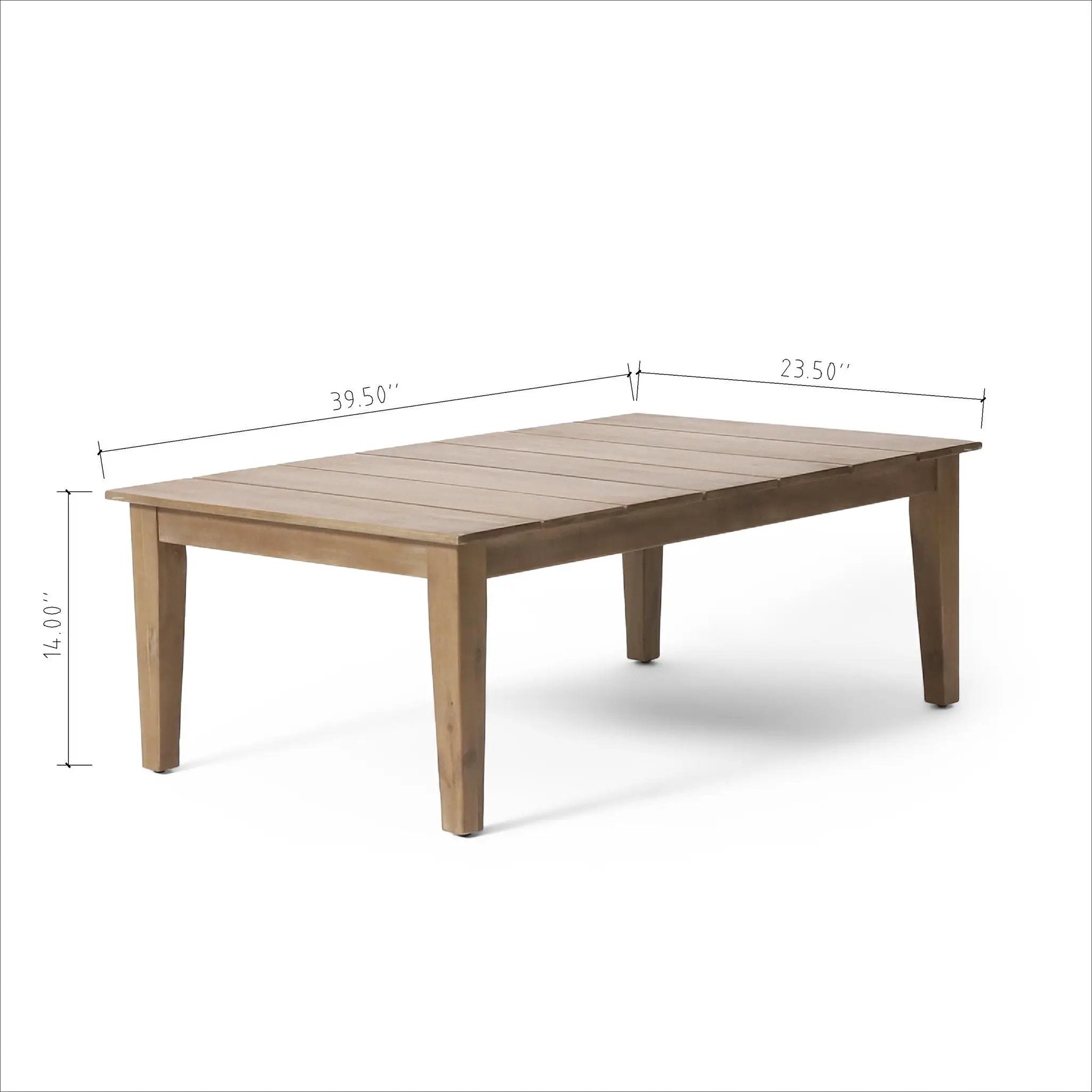 Outdoor Coffee Table With Slat Panel Top - Light Brown by HouseOfZazla