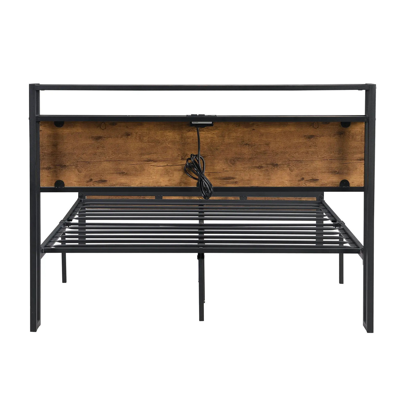 Platform Bed Frame With Wooden Headboard And Footboard, USB Liner by Unique Piece Furniture