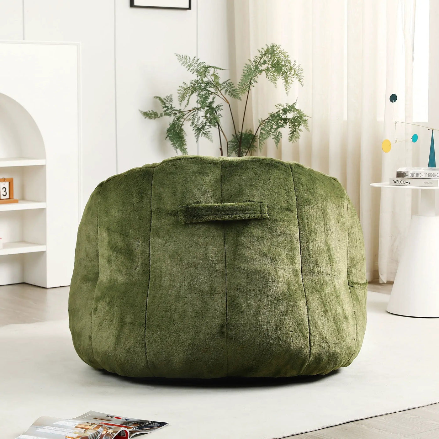 Beanbag Chair, Beanbag Sofa Chair With Armrests Stuffed High Density Foam by Unique Piece Furniture