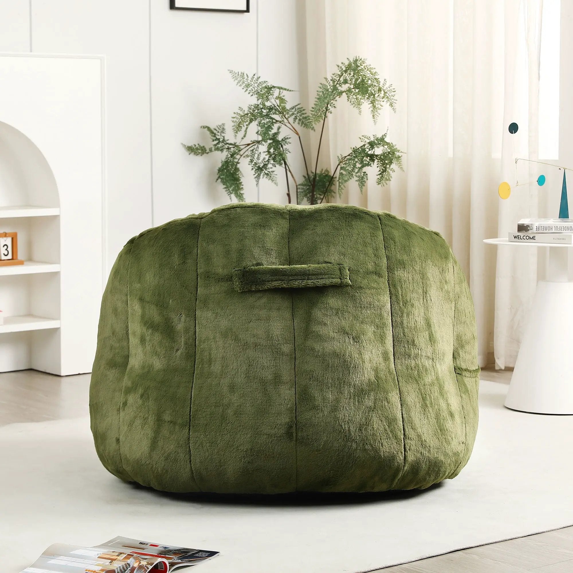 Beanbag Chair, Beanbag Sofa Chair With Armrests Stuffed High Density Foam by HouseOfZazla