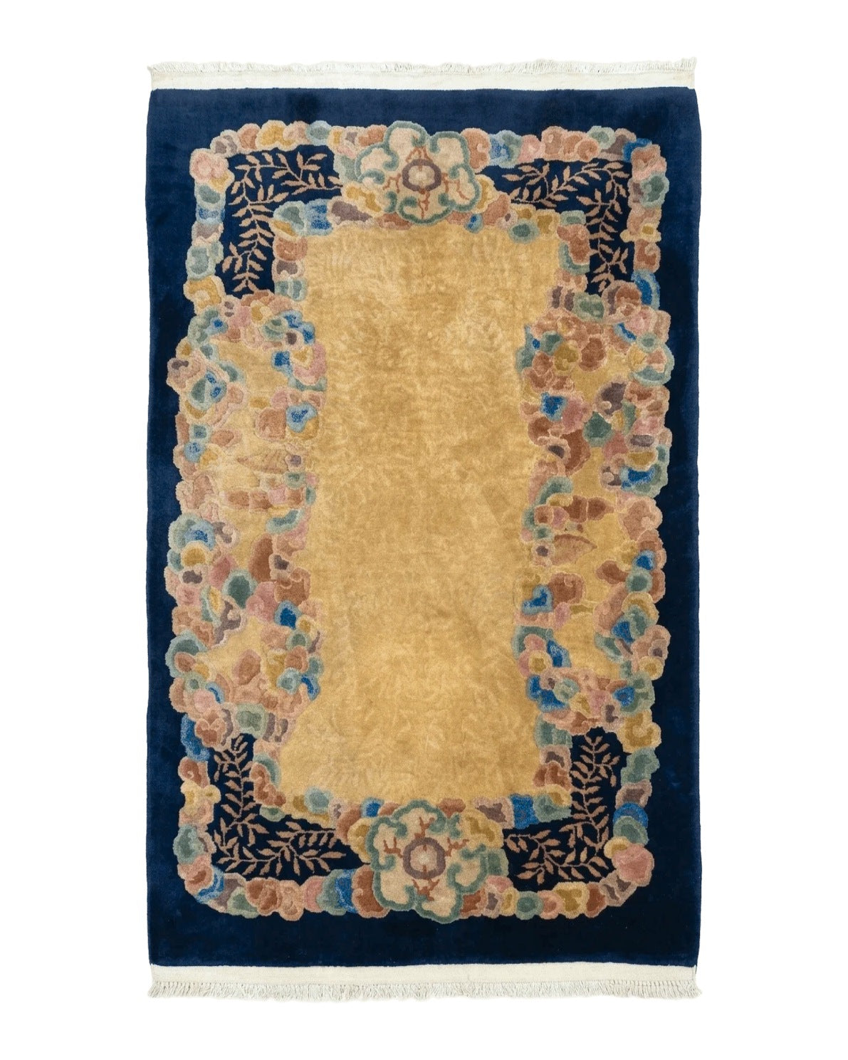 Chinese Wool Rug 3x5, Vintage Carpet, Handmade by Jewel Rugs