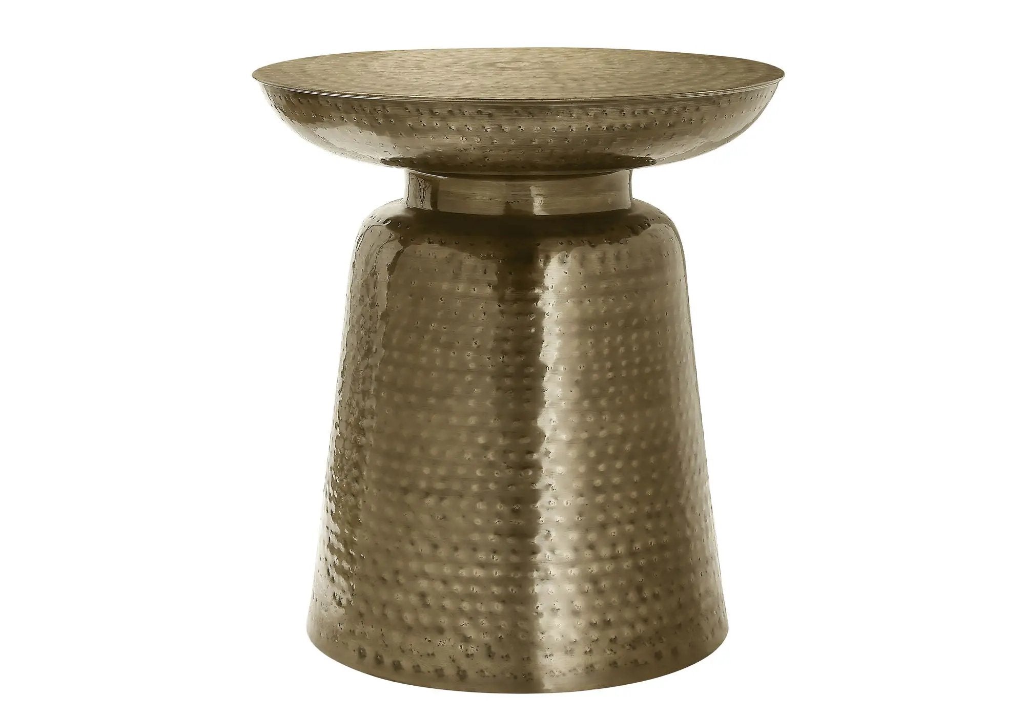 Drum Accent Side Table, Hammered Texture by HouseOfZazla